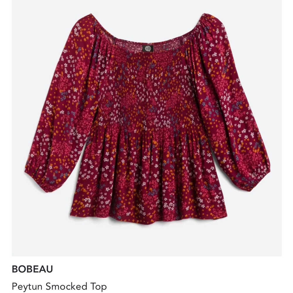 Smocked Waist Printed Top
